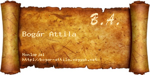 Bogár Attila névjegykártya