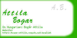 attila bogar business card